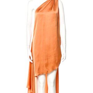 Intermix Baobab Orange Marea One Shoulder Dress Mango Kush Size Large NWT